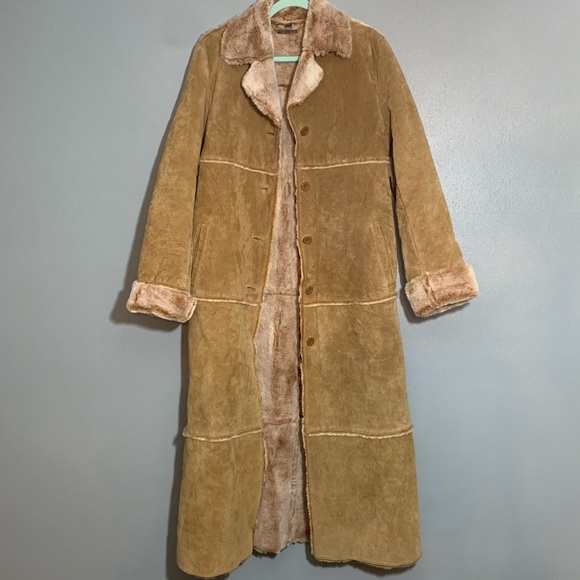 Brandon Thomas Jackets & Blazers - BRANDON THOMAS Suede Leather Full Length Coat